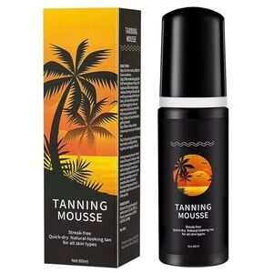 Tanning Mousse with Tropical Sunset Design - Black & Orange